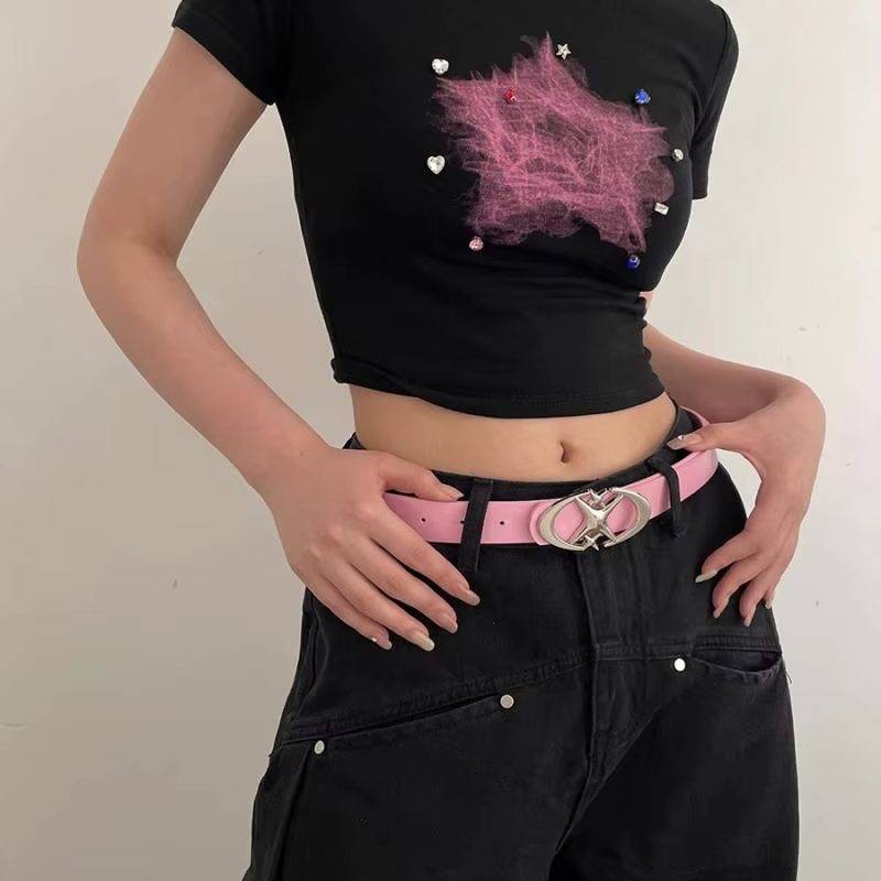 Ceinture à boucle en métal Vintage pour hommes et femmes