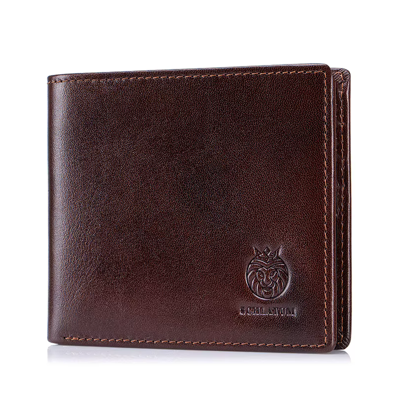 Portefeuille en cuir véritable pour hommes 9 cartes