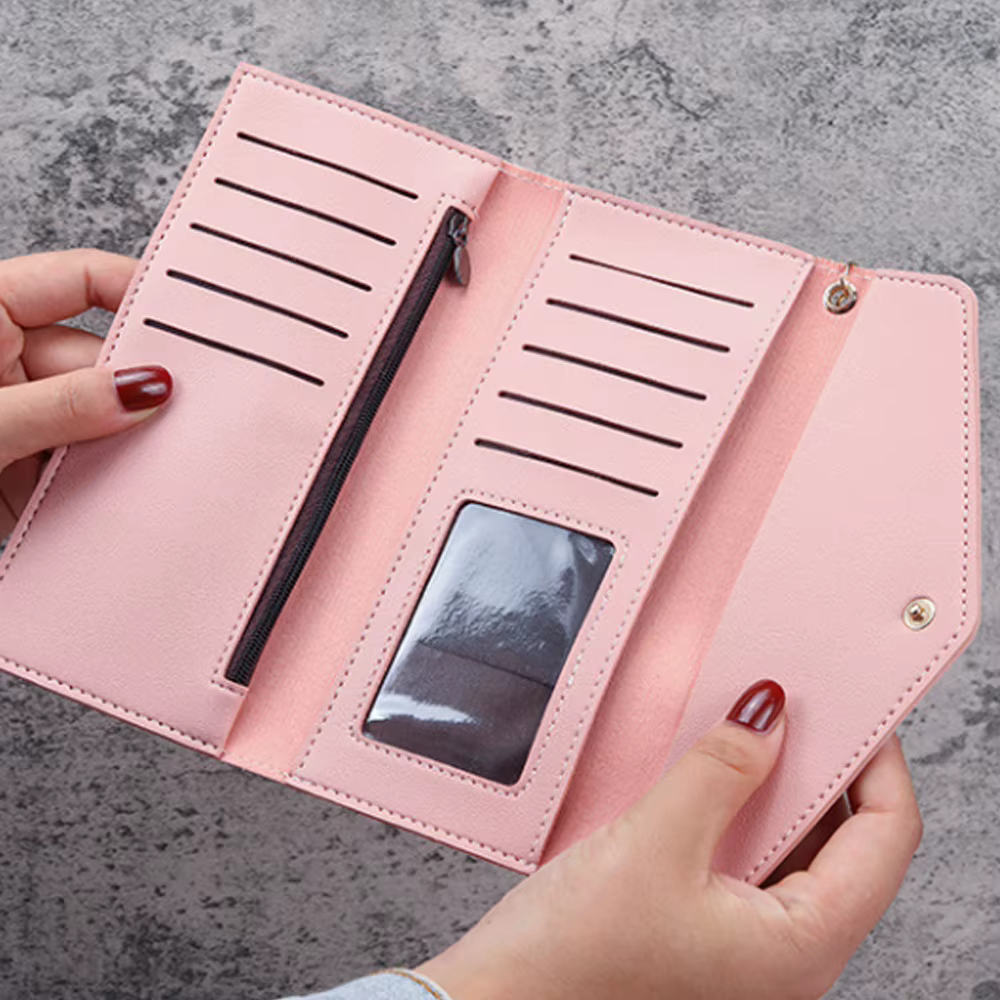 Portefeuilles longs en cuir pour femmes