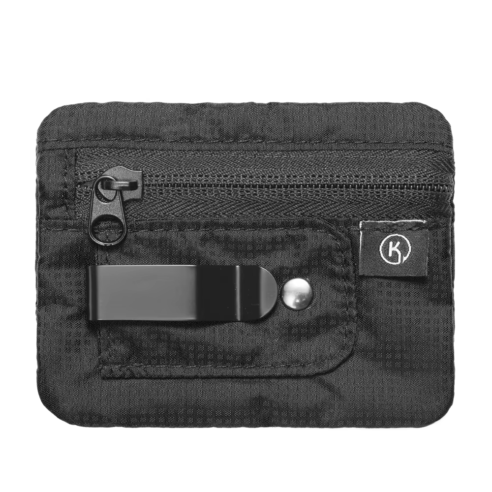 Mini porte-monnaie, pochette en tissu Simple avec fermeture éclair et Clip de ceinture