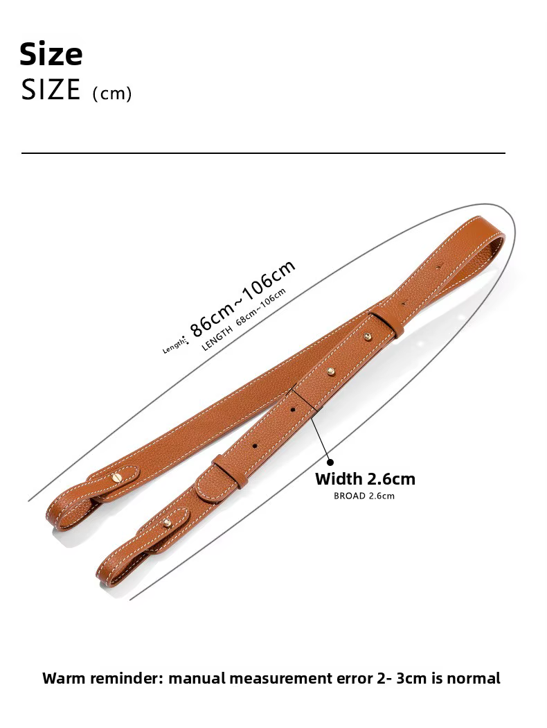 Sangle d'épaule réglable en cuir véritable pour sacs Hermes Evelyn