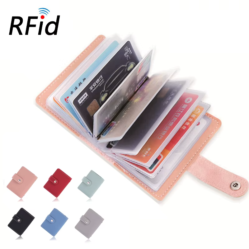 Nouveau RFID 26 fentes Bits porte-carte sac Simple solide étui de poche femmes hommes crédit carte d'identité