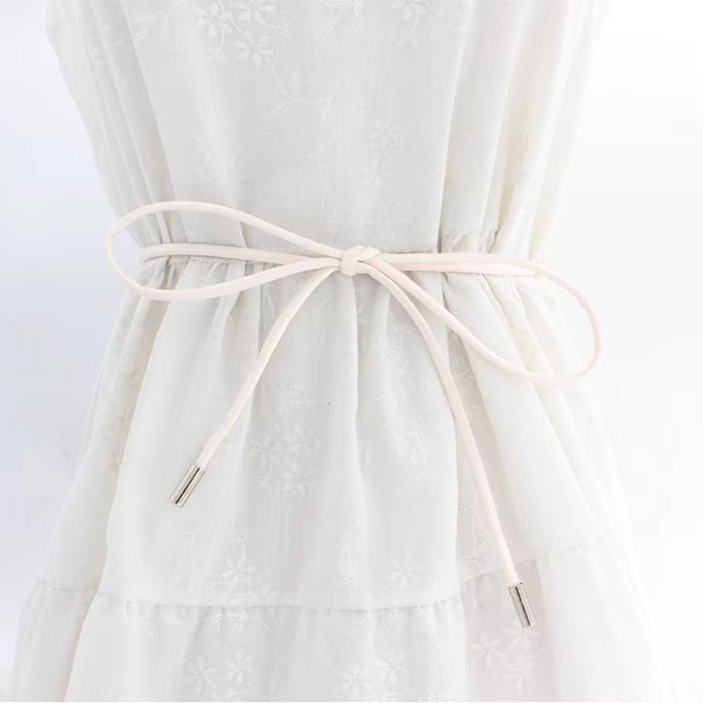 Ceinture ronde en cuir avec nœud pour femme