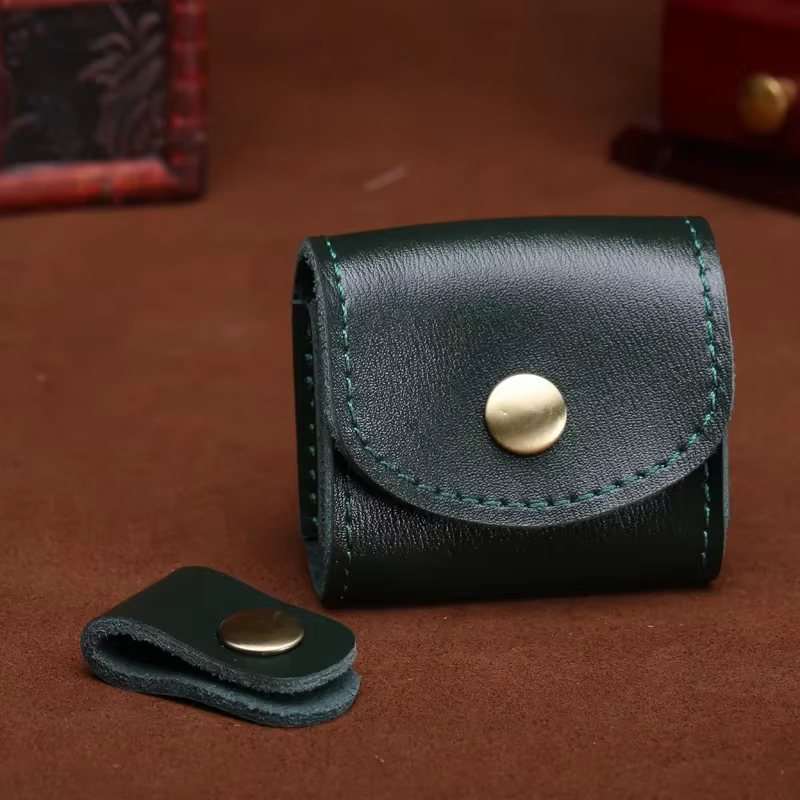 Mini porte-monnaie vintage en cuir véritable pour hommes et femmes