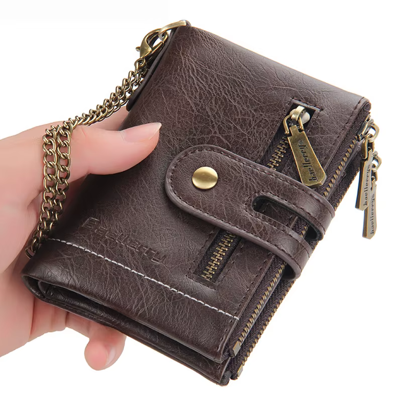 Portefeuille de luxe en cuir PU pour hommes