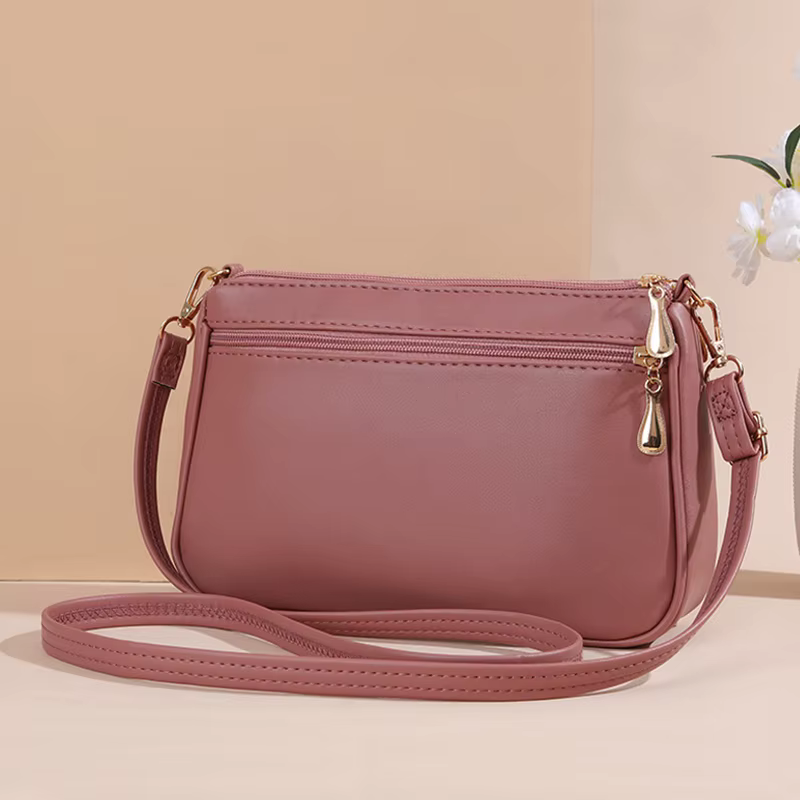 Sacs à bandoulière en cuir PU avec fermeture éclair pour femme
