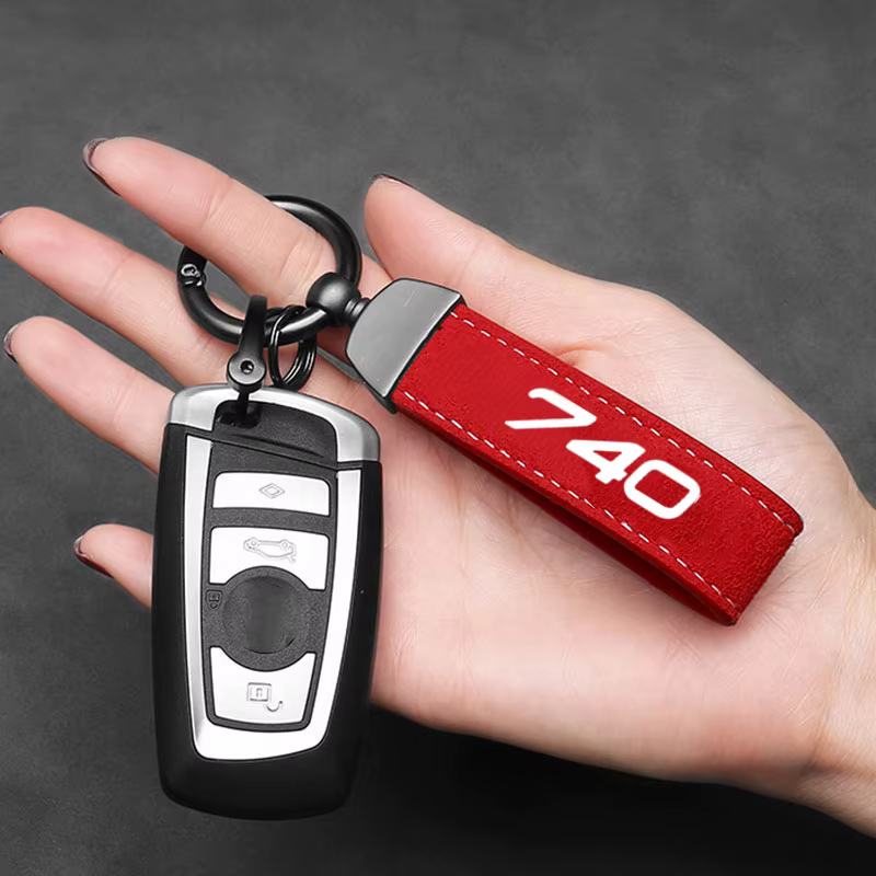 Porte-clés de luxe en daim pour voiture