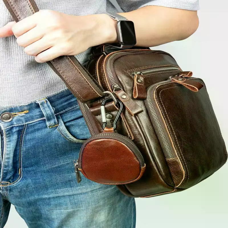 Mini porte-monnaie en cuir véritable