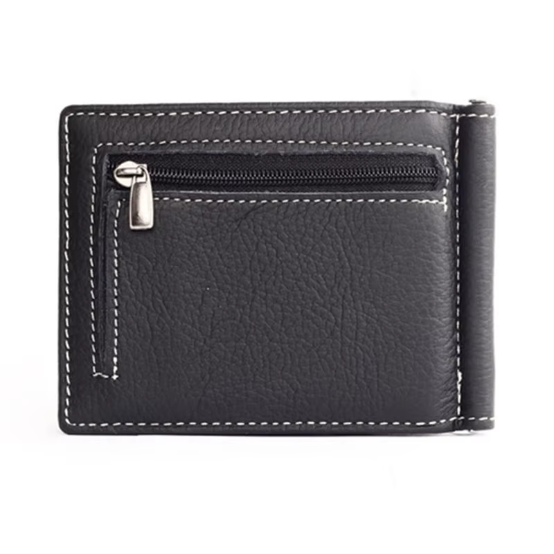 GUBINTU Portable Mini hommes en cuir véritable pince à billets portefeuille avec poche pour monnaie petite carte