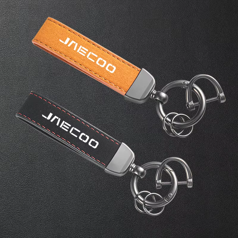 Porte-clés en cuir suédé de haute qualité pour voiture CHERY JAECOO J7 PHEV