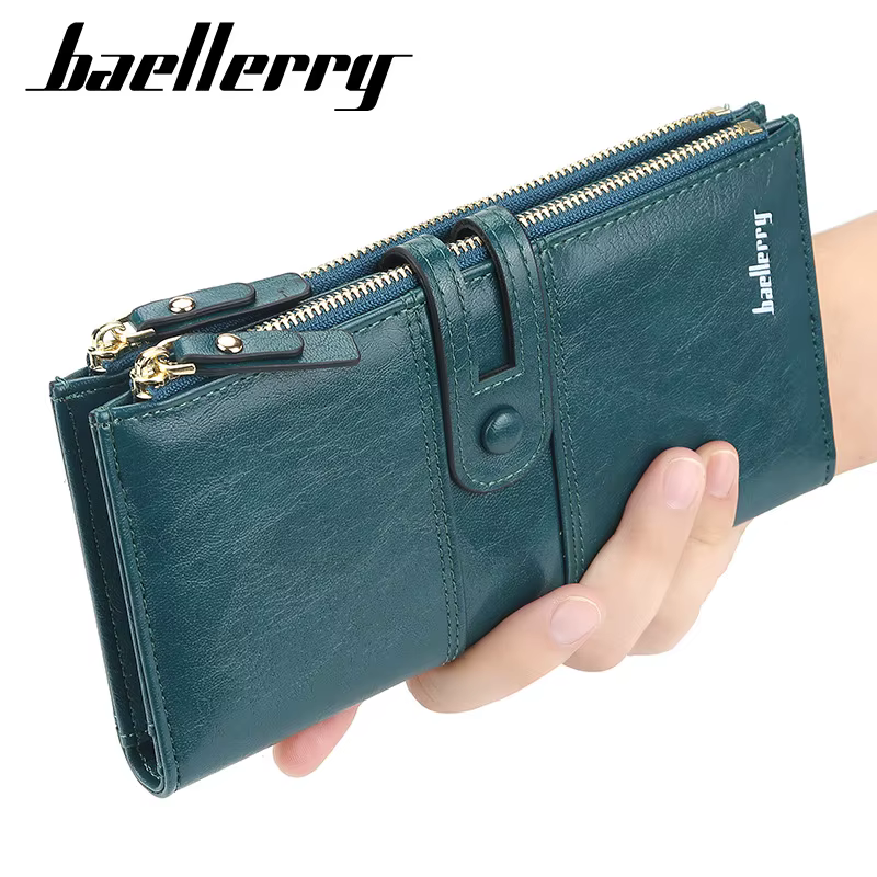 Portefeuilles longs en cuir PU pour femmes
