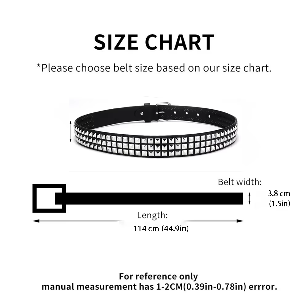 Ceinture à rivets en métal lourd pour femmes