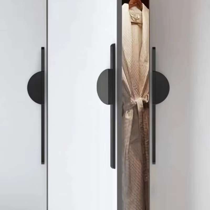 Poignées de porte d'armoire rondes noires simples et modernes, boutons de tiroir, poignées de meubles, poignées de porte de placard de cuisine, quincaillerie