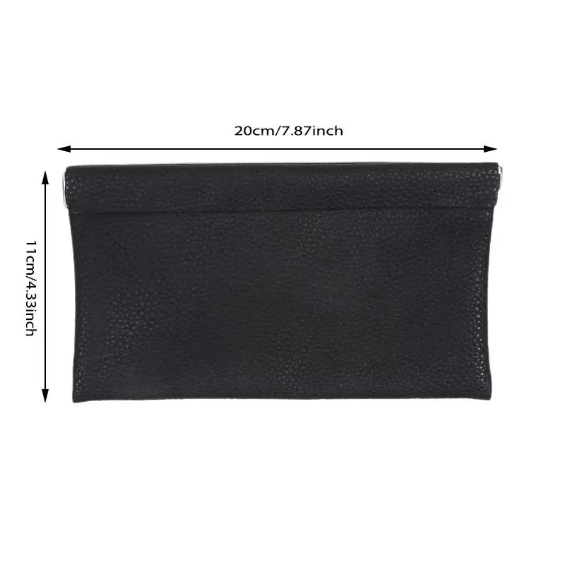 Portefeuille long minimaliste ultra-fin en cuir véritable pour femmes