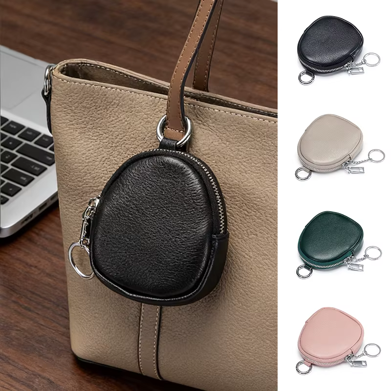 BUYLEMO Porte-monnaie minimaliste en cuir PU de couleur unie