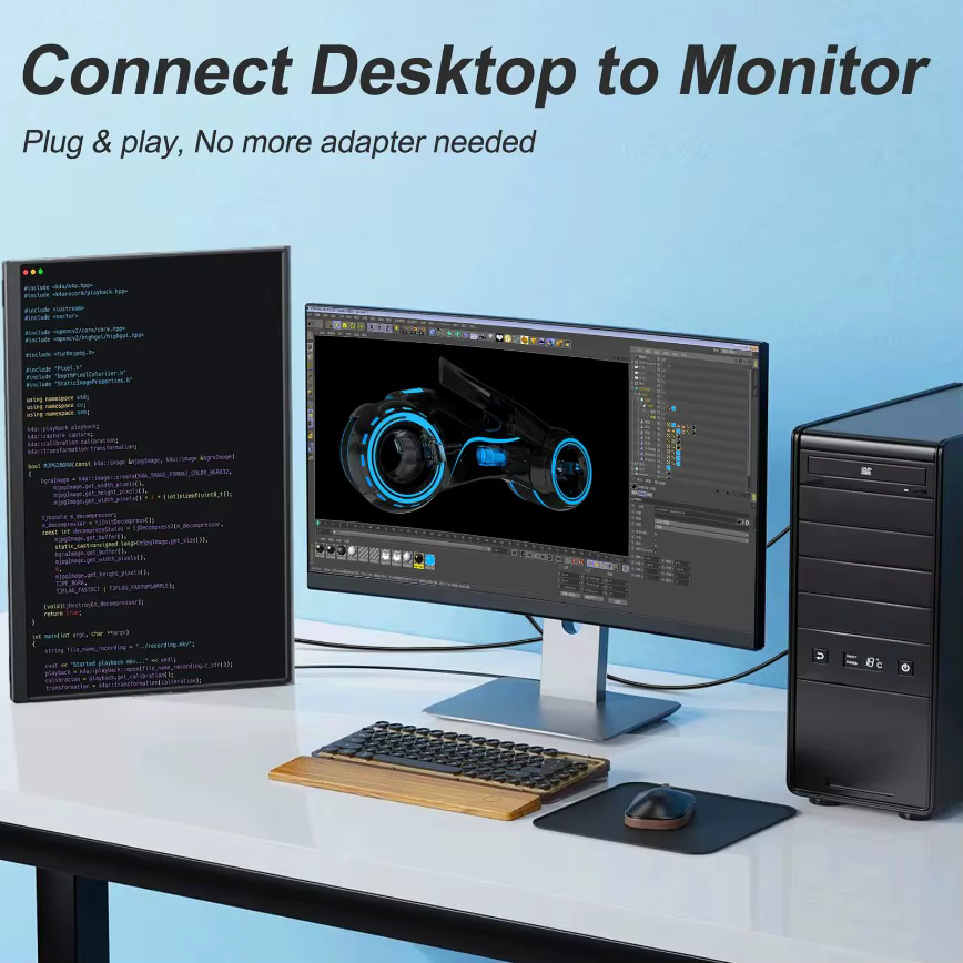 Câble DisplayPort vers VGA 1.8M, convertisseur DP vers VGA, adaptateur 1080P mâle vers mâle pour ordinateur portable, moniteur de bureau, projecteur