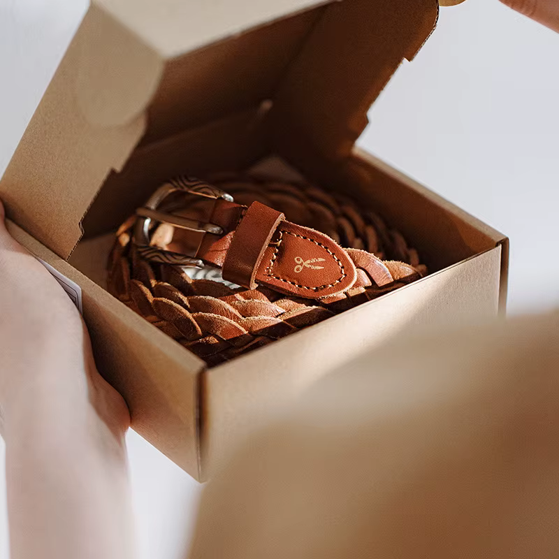 Maden-Ceinture Tressée Vintage en Cuir de Vache pour Femme