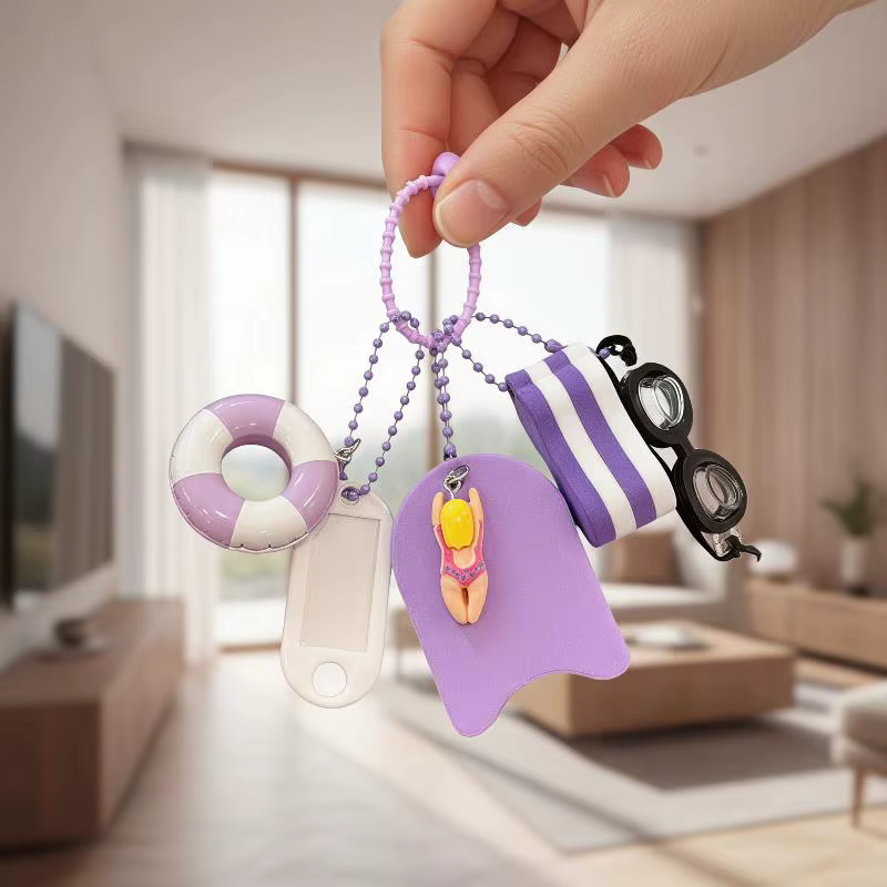 Porte-clés flottant, porte-clés violet flottant sur l'eau, porte-clés pour bateau, pour la pêche, la voile, le surf, la natation, les sports nautiques