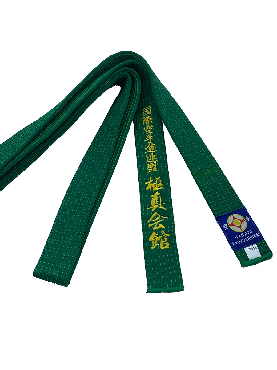 Kyokushi-Ceinture de documents sportifs unisexe, transformation personnalisée des arts martiaux, étiquette de texte brodée, logo de la Fédération internationale de karaté