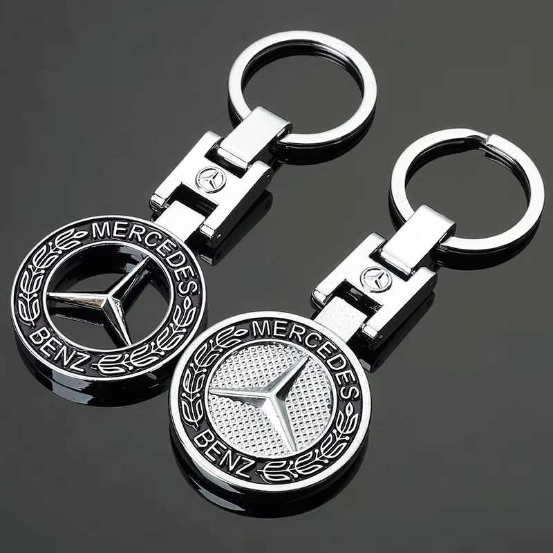 Porte-clés de voiture en métal avec boucle en H