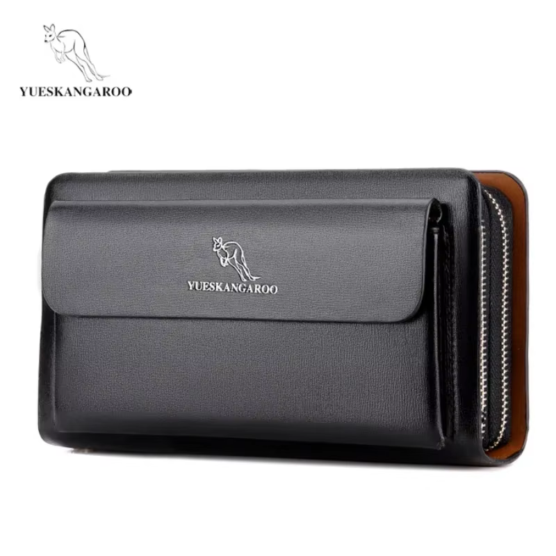 Portefeuille long en cuir PU pour hommes