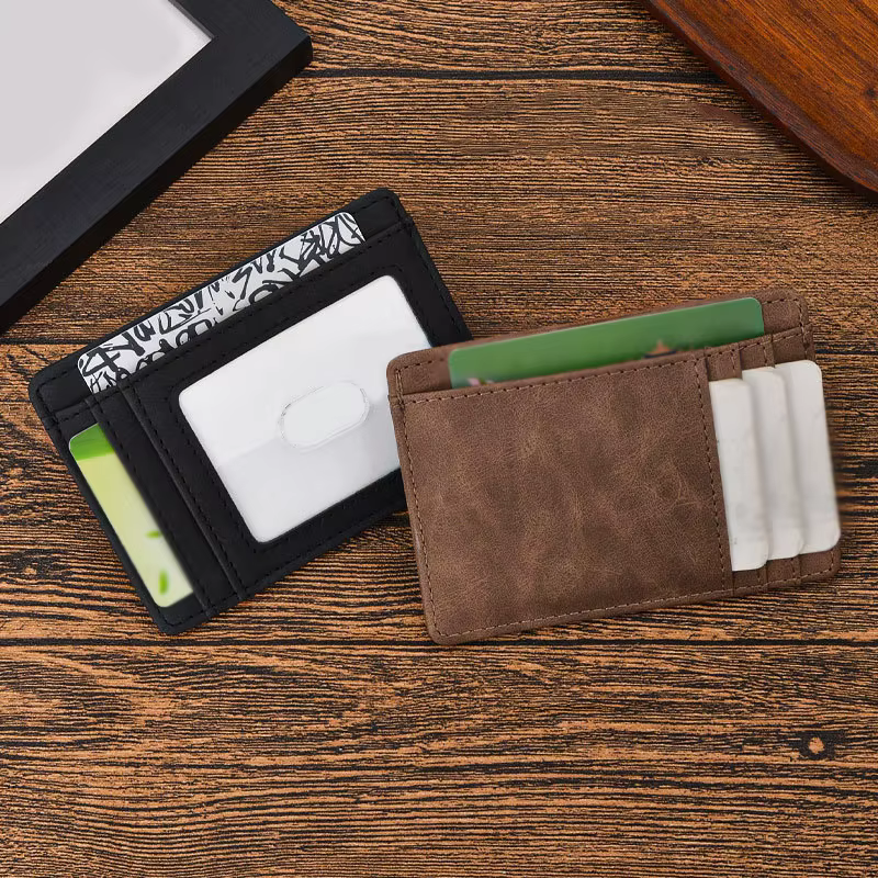 Hommes portefeuille mince porte-carte de crédit affaires mâle Portable Mini sac à main de voyage pour homme
