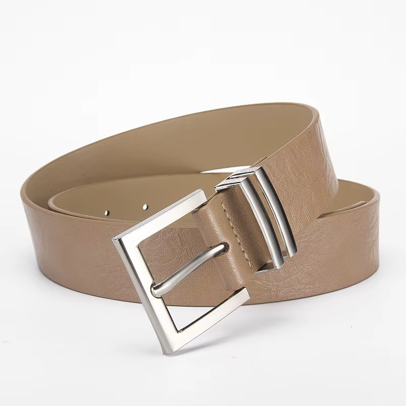 Ceinture en cuir Pu noir pour femmes, boucle ardillon argentée, Design Simple, accessoires pour jeans, ceinture gothique rétro imprimé léopard
