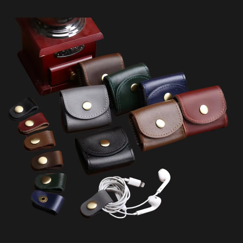 Porte-monnaie vintage en cuir véritable pour femme