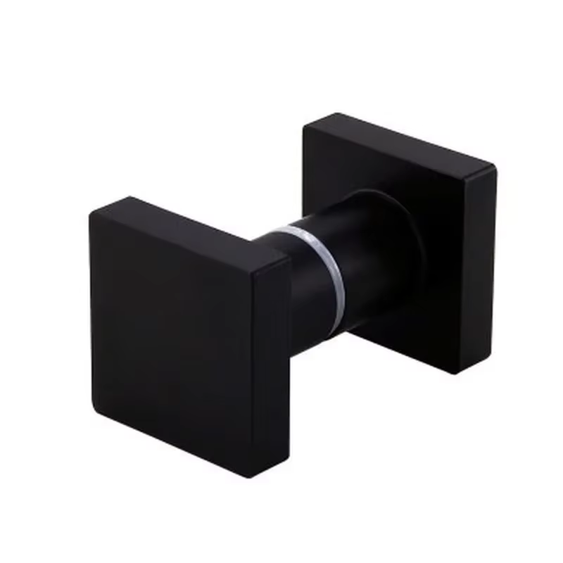 Poignée de porte en verre de salle de douche noire, dos à dos, sans cadre, pousser, market, solide, HOShower