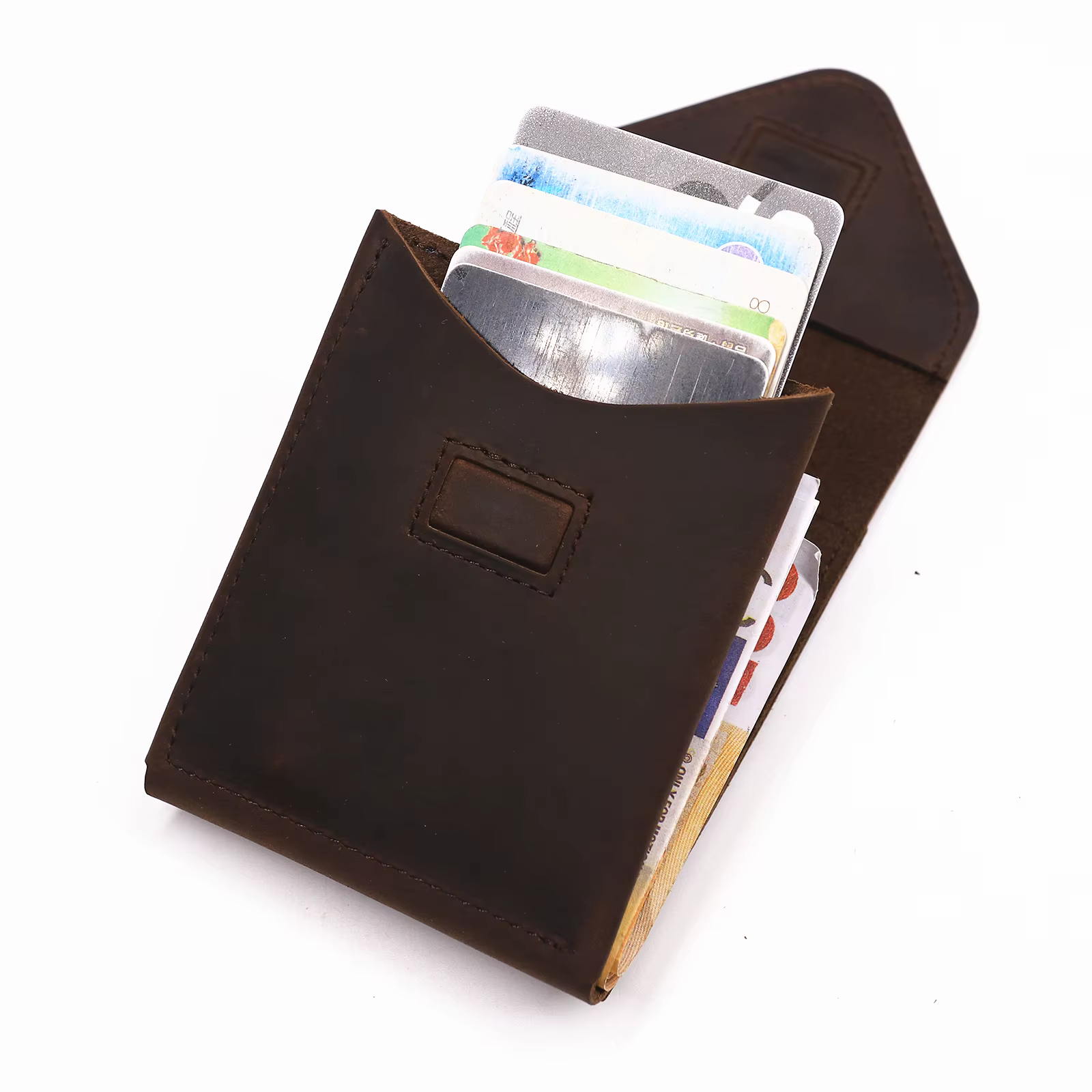 Portefeuille en cuir véritable pour homme