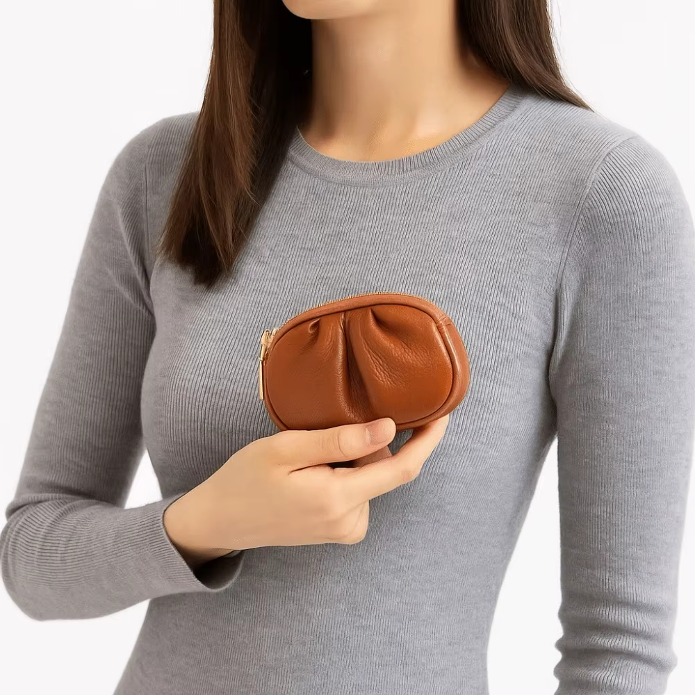 Mini portefeuille élégant froissé