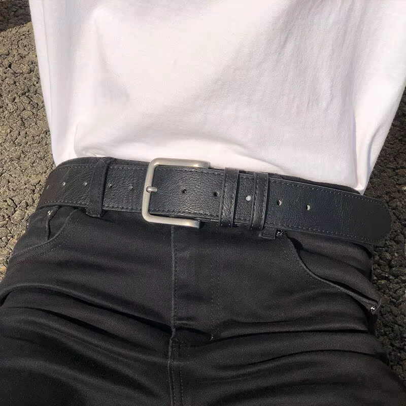 Hommes Pu Ceinture En Cuir Jeans Classique Réglable En Métal Pom Boucle
