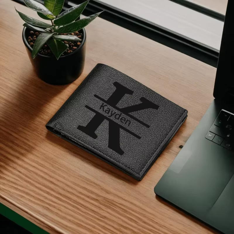 Portefeuille homme personnalisable avec initiales cadeau personnalisé pour mari petit ami papa-anniversaire anniversaire fête des pères noël