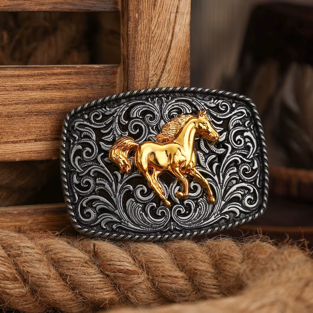 Boucle de ceinture de style western