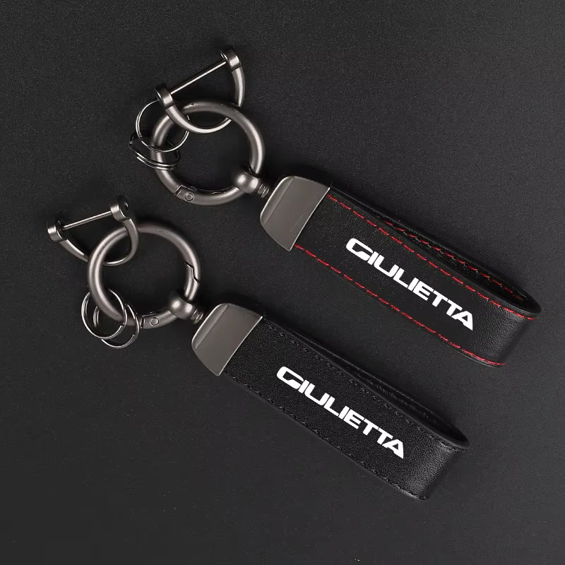 Porte-clés en cuir de luxe avec pendentif insigne de voiture pour Alfa Romeo Giulietta
