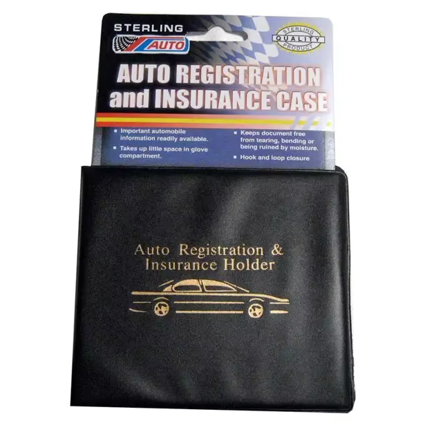 Portefeuille d'enregistrement et de carte d'assurance de voiture, Auto