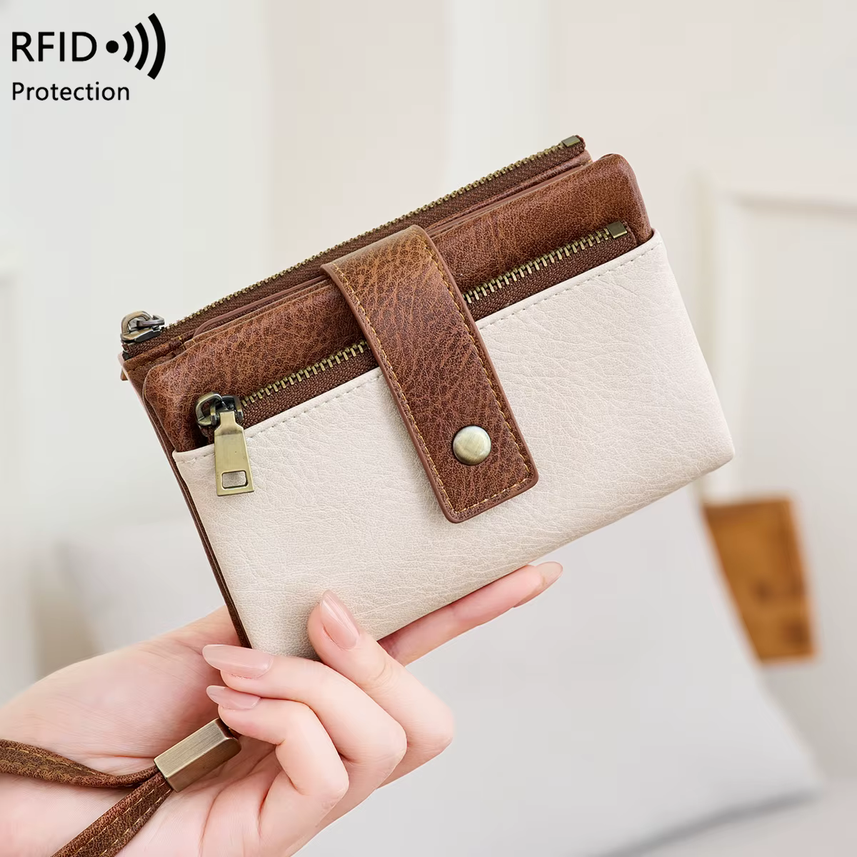 Portefeuille Vintage bloquant RFID pour femmes