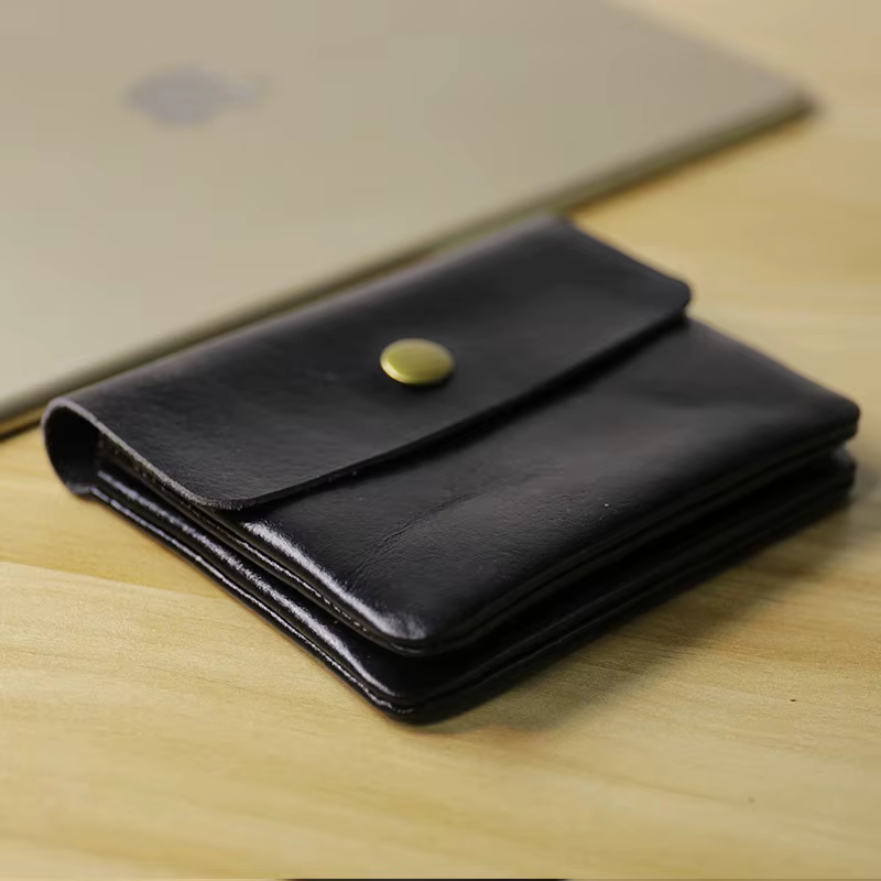 WERLLANDS Portefeuille porte-cartes court bicolore en cuir PU rétro avec boucle en laiton