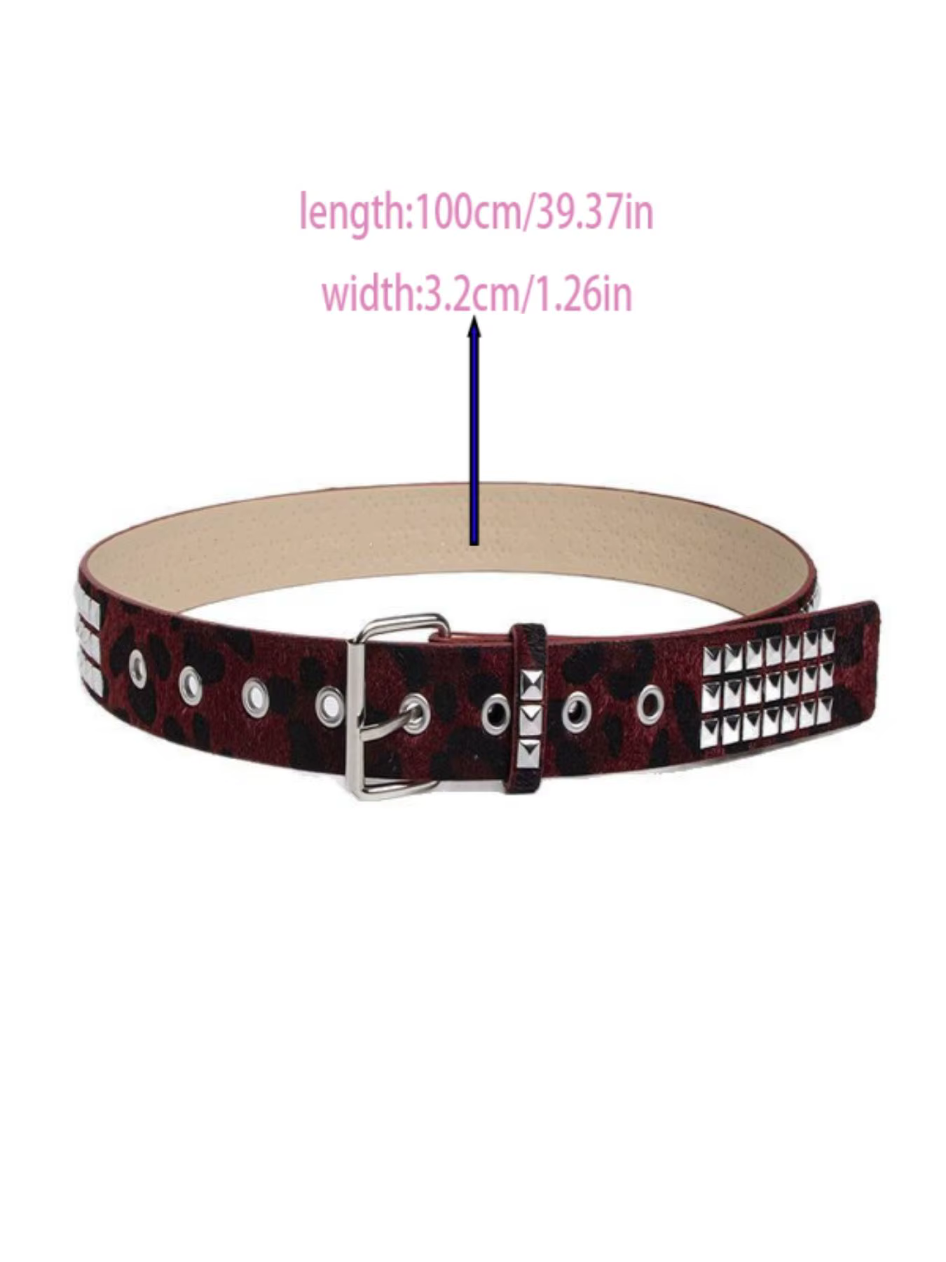 Ceinture unisexe Y2K à imprimé léopard