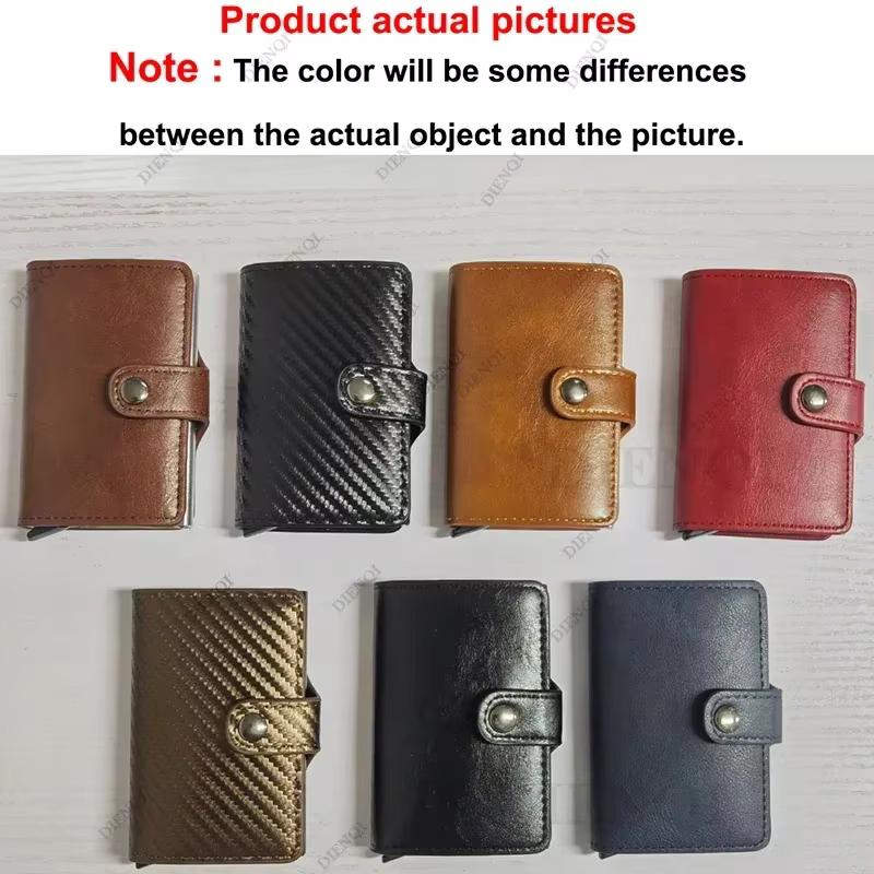 Personnaliser fibre de carbone pour hommes portefeuilles porte-carte de crédit Rfid métal mince