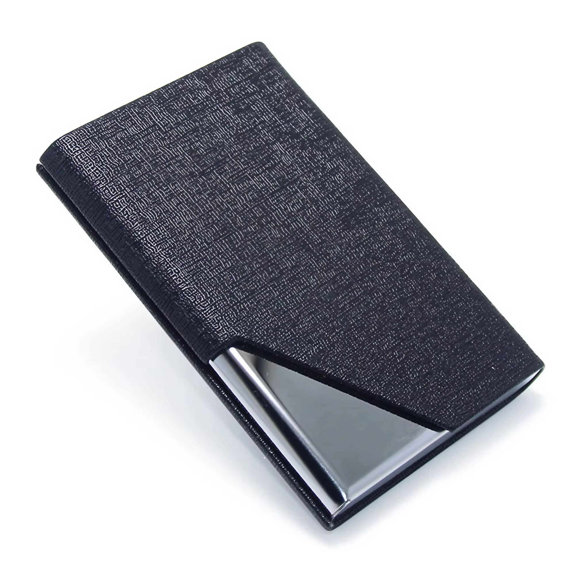 Porte-cartes de visite en métal – Étui à cartes en acier inoxydable en cuir PU imperméable pour hommes et femmes