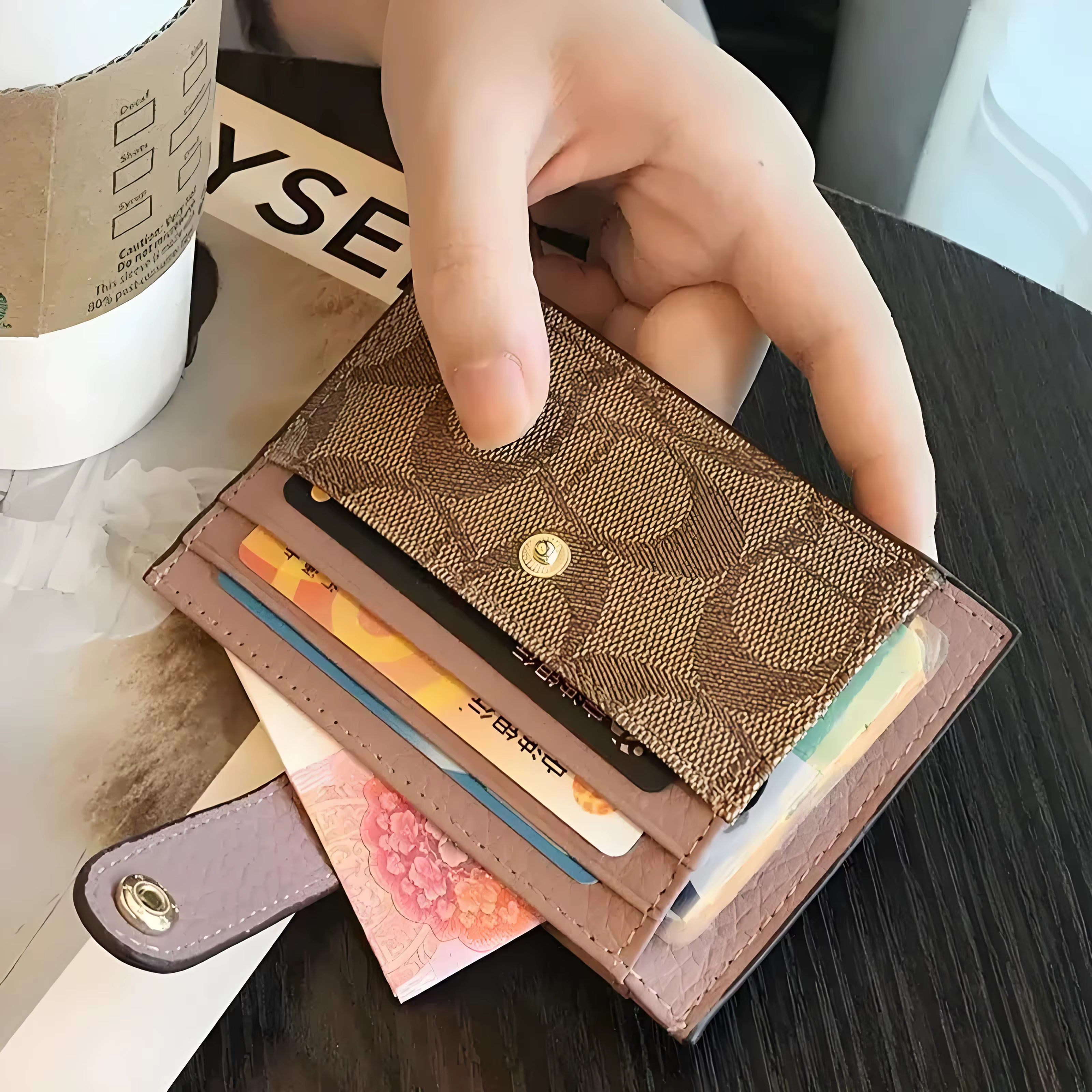 Portefeuille pour femme en cuir PU