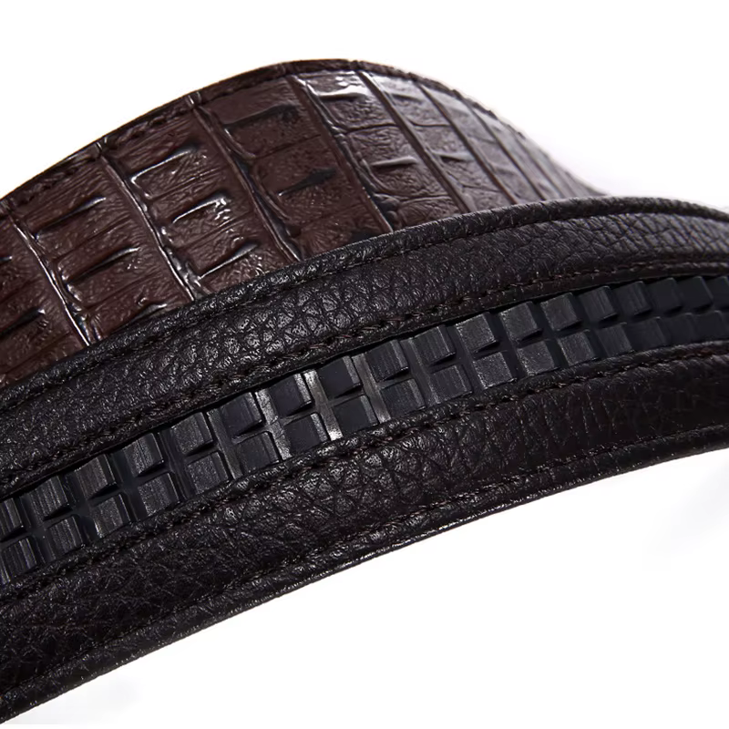 MYMC Ceinture en cuir de vachette double couche pour homme