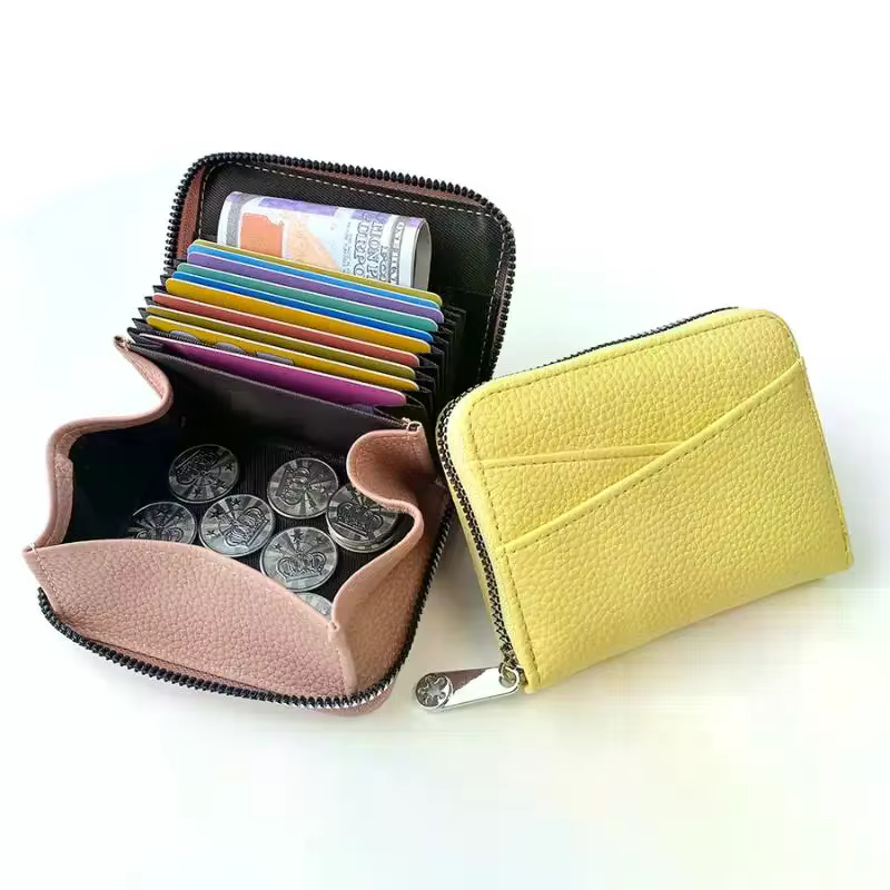 Portefeuille court zippé pour femme