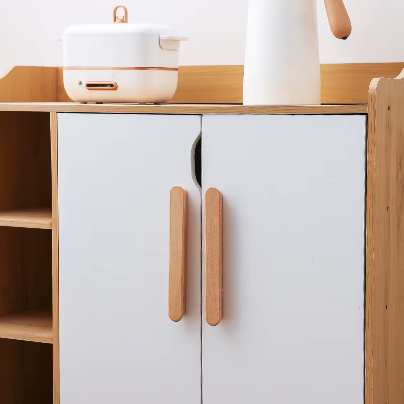 Porte d'armoire en noyer, barre en T, boutons en bois, poignées de tiroir, placard de cuisine, coiffeuse, poignées de meubles en bois