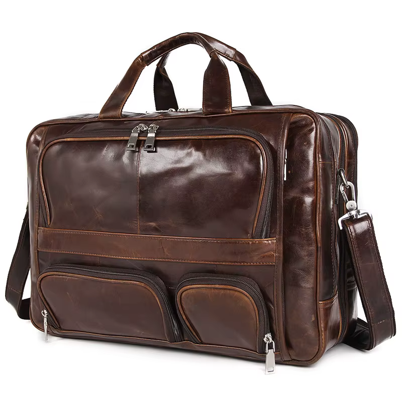 Sac à main de luxe en cuir véritable pour hommes