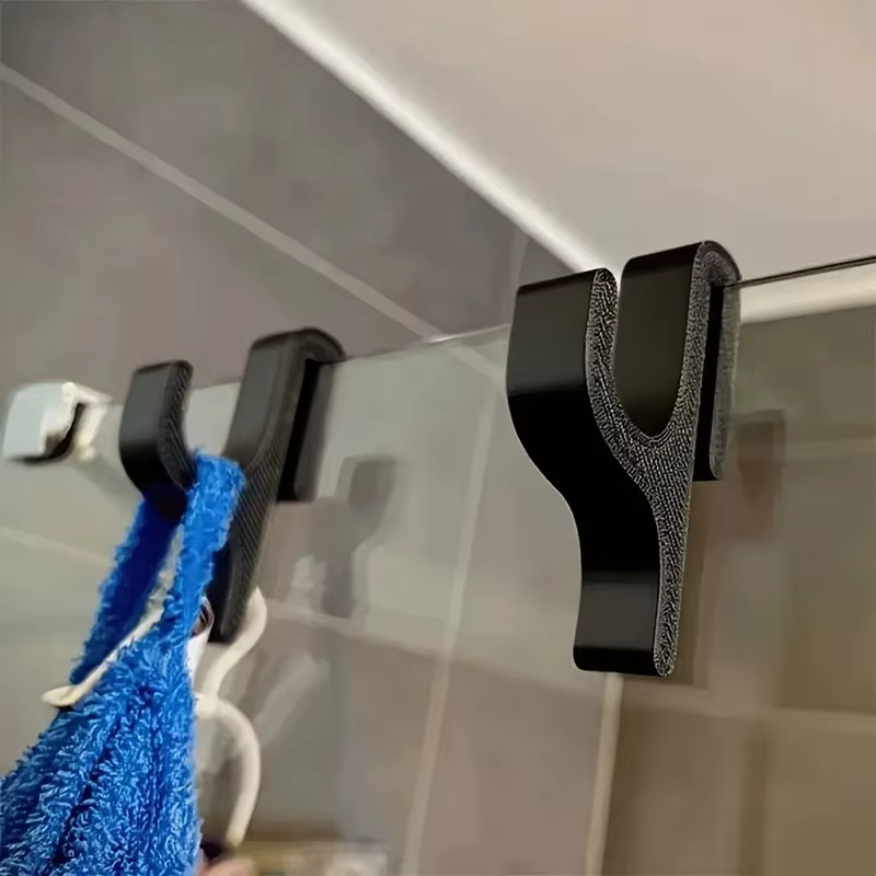 Crochet porte-serviettes 3D pour portes de douche en verre de 8 mm, patère de salle de bain pour vêtements, serviettes, peignoirs, buanderie, dortoir, appartement