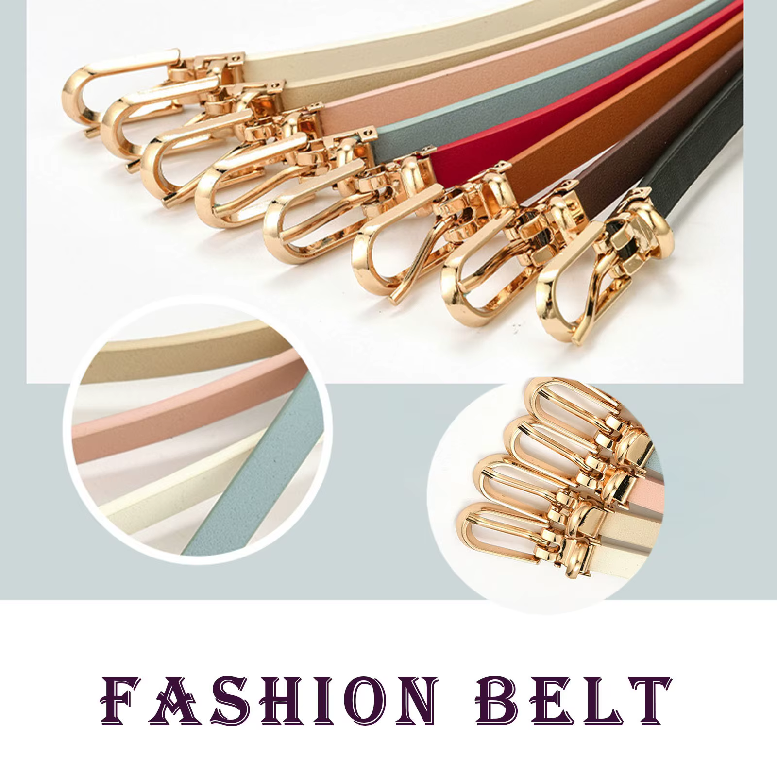 Nouvelles femmes ceintures mode réglable en cuir Pu ceinture mince pour les filles boucle en or sangle robe chandails manteaux ceintures de taille maigres