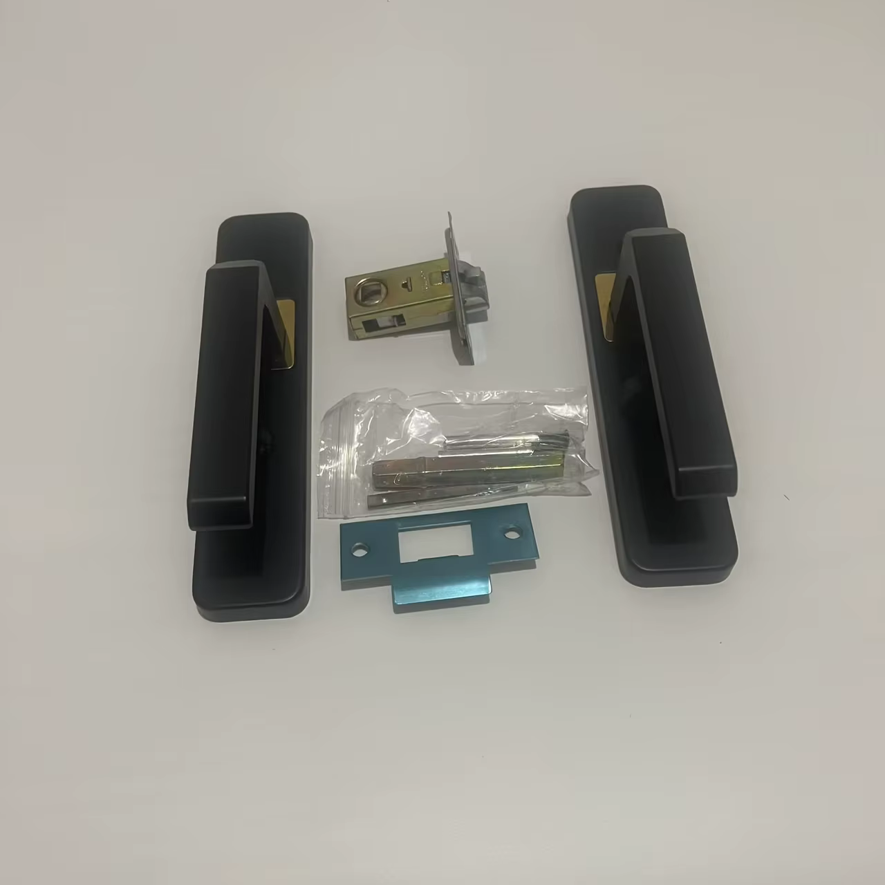 1 serrure de porte en alliage d'aluminium avec 2 poignées // Convient aux portes de salle de bain, de cuisine/chambre à coucher et de pièce