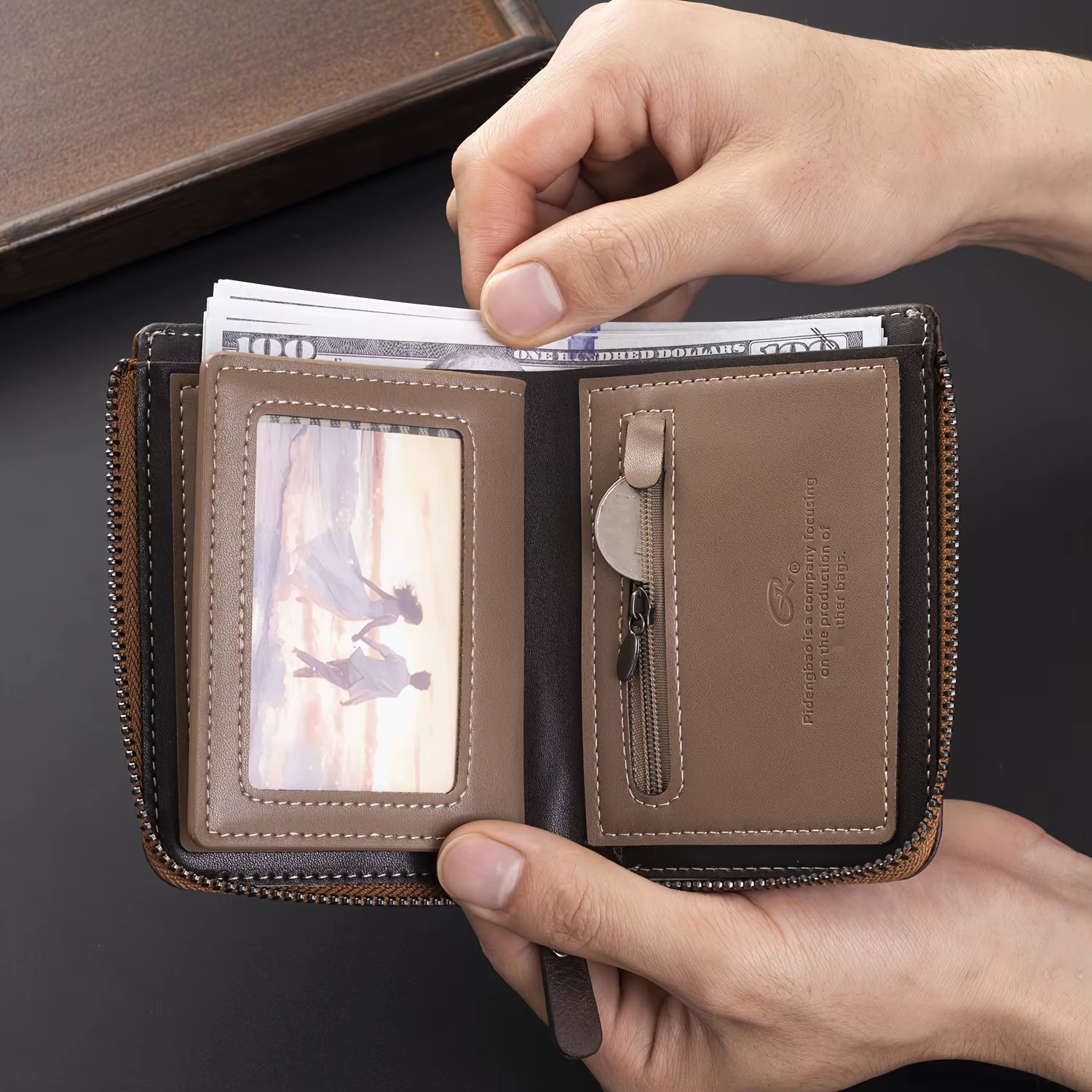 Portefeuille court rétro pour hommes